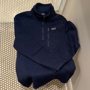 Patagonia Dark Blue better sweater half zip. Kids M 10